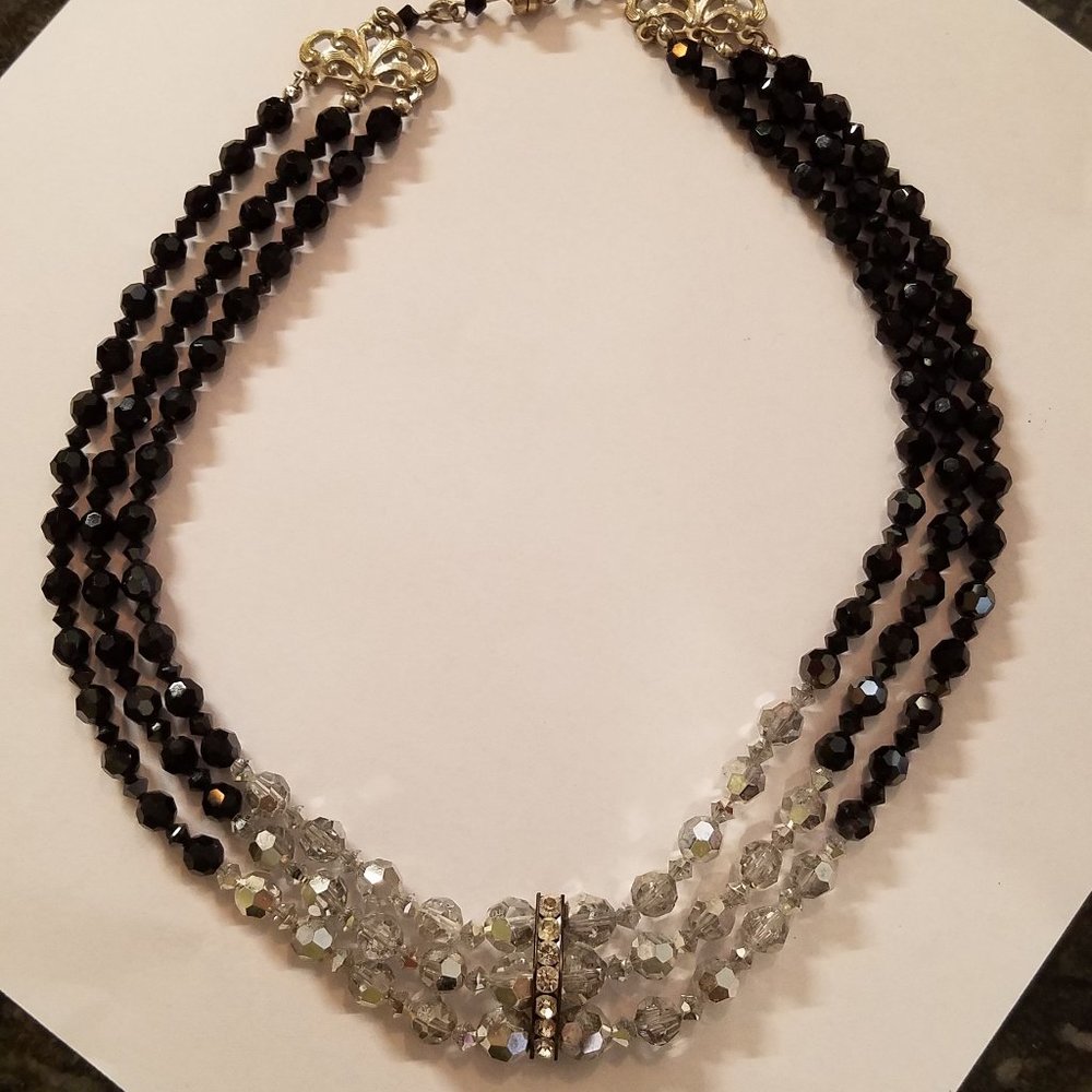 Vintage  Glass Beaded Choker Style 16" NICE